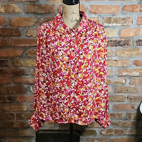 Sanctuary Red floral top size 2X - Picture 1 of 12